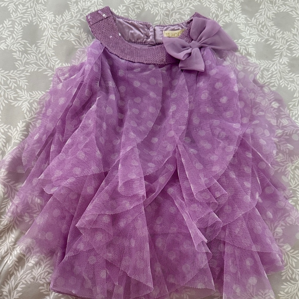 Place Lavender Sequin Dress with Bow